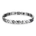 Slanke magnetische therapiearmband in zilver roestvrij staal met magnetische stenen - Zilveren Stijl (TCJL8379)