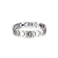 12mm tweekleurige roestvrijstalen magnetische therapie armband voor heren met magneten - Zilver en Goud