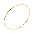 Brazalete minimalista chapado en oro de 18K con un diseño de textura de bambú tallado - Dorado