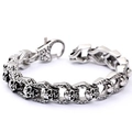 Vintage Punk Totenkopf Armband für Herren aus Edelstahl mit großem Karabinerverschluss - 22cm