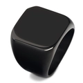 Anello sigillo quadrato da uomo in acciaio inossidabile nero lucido dallo stile minimalista - US 7 / Nero