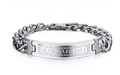 Bracciale da uomo in acciaio inossidabile argento con classico motivo a meandri greci - Colore acciaio