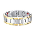 Herren Magnetarmband aus Titanstahl mit zweifarbigem Design in Gold und Silber und Gliedern - Zweifarbig (Gold & Silber)