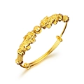 Bracelet dragon plaqué or 18k traditionnel avec fermoir coulissant réglable pour femme - Doré