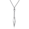 Cool punk spearhead pendant necklace for men in polished silver stainless steel with O-chain - Steel Color With Chain