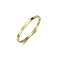 Macro shot of polished gold-plated flat bangle showing hinge detail and metallic gloss - Gold