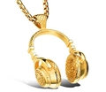 Collana con pendente a cuffia dorata e texture intrecciata su catena a scatola - Oro Grande Con Catena