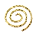 Collana da uomo a catena bizantina in acciaio inossidabile dorato con chiusura a moschettone - Oro