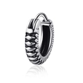 Retro-Ohrring aus Titanstahl im Hip-Hop-Stil mit Kreuztextur und Vintage-Finish - Silber