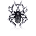 Spinnen-Halskette im Gothic-Punk-Stil aus Titanstahl mit realistischem Insektendetail - Spinne Anhänger