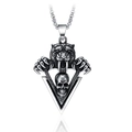 Colgante retro de acero inoxidable de tigre dientes de sable y calavera con cadena gótica - Colgante de Calavera de Diente de Tigre