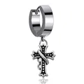 Orecchini a croce gotici in acciaio inossidabile argento con dettagli stile punk - Orecchino a croce / Color Acciaio