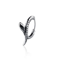 Vintage silver snake hoop earring in titanium steel with detailed scales and hip-hop style - Antique Snake Color