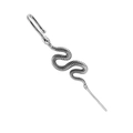Silver stainless steel snake ear crawler with detailed scales and s-shape design - Snake Slant Ear Piercing