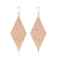 Elegante roségouden ruitvormige oorbellen met fonkelende strass voor avondkleding - Goud
