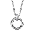 Collana moderna in acciaio inossidabile argento con tre anelli intrecciati e zirconi - Ciondolo Trinity Con Catena / 60CM / Color Acciaio