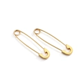 Polished gold stainless steel safety pin earrings in a minimalist punk rock style - Gold