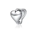 Ciondolo minimalista a forma di cuore in acciaio al titanio con finitura a specchio - Argento