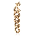 Minimalist gold chain earrings featuring interlocking oval links in polished stainless steel - Gold