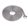 Chaîne collier en acier inoxydable argenté poli avec un fermoir mousqueton classique - Chaîne Seule (Sans Pendentif)
