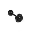 Boucle d'oreille rose noire en acier titane avec fermoir à vis sécurisé - Noir