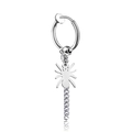 Silver spider earring cuff with long tassel chain made of durable titanium steel - Spider Clip-on Silver Color