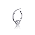 Orecchino a clip in acciaio inossidabile argento senza buco con perla scorrevole - Orecchini a clip / Argento