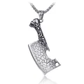 Collana vintage a mannaia in acciaio inossidabile con teschio e funzione apribottiglie - Ciondolo Solo (Senza Catena) (Ciondolo Mannaia Teschio (Senza Catena))