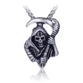 Pendentif gothique vintage faucheuse en acier inoxydable argenté rétro - Pendentif Crâne Magique (Sans Chaîne)