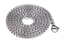 Collana a catena tonda in acciaio inossidabile argento con chiusura a moschettone - Catena da 80cm