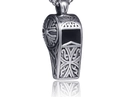 Collana con ciondolo a fischietto in acciaio inossidabile vintage e incisioni floreali - Ciondolo Fischietto Solo (Senza Catena)