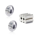 Magnetic stainless steel stud earrings with blue cubic zirconia for non-pierced ears - Clear White (8mm)
