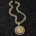 Collana hip hop da uomo con ciondolo rotante a forma di falce e catena cubana dorata - Oro (Morte Rotante) - Con Catena