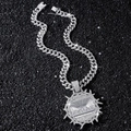 Zilveren iced-out Cubaanse ketting met ronde Het Laatste Avondmaal hanger voor mannen - Halsketting Set (50cm) / Zilver (Het Laatste Avondmaal)