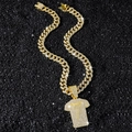 Herren Hip-Hop Gold-Cuban-Kette mit eisigem Trikot-Anhänger, BAIDERS Nummer 7 Design - Gold (Trikot) Mit 50cm Drachenbartkette / Gold
