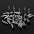 Minimalist S925 sterling silver bullet pendant with spiral stripe texture for DIY jewelry - Antique Silver