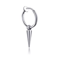 Orecchino a clip in acciaio inossidabile argento con ciondolo a cono per orecchi senza buco - Acciaio Punta Singola Clip Lungo