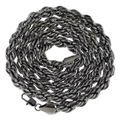 Χοντρή αλυσίδα σχοινί 10mm σε gunmetal μαύρο με γυαλιστερό φινίρισμα και κούμπωμα καβούρι - 10mm x 90cm / Γκρι μεταλλικό