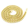 Klassische 12mm breite goldene Panzerkette Halskette für Herren mit Karabinerverschluss - 1.2cm Breit 80cm Lang Stil / Gold