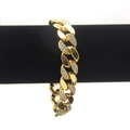 Bracciale cubano da uomo hip hop placcato oro 18 carati con pavé di diamanti - Bracciale Corto da 21cm