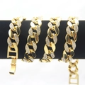 Collana cubana placcata oro 18K con zirconi pavé da uomo in stile street hip hop - Collana Lunga 75cm (Oro 30 pollici)