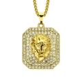 Hip hop leeuwenkop hanger ketting in goudkleur met schitterende iced out kristallen - Goud