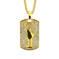 Collana hip hop dorata con ciondolo Statua della Libertà e strass luccicanti - Oro-30 pollici