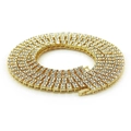 Collana tennis hip hop da uomo con doppia fila di strass scintillanti in finitura oro - 50.8cm (20inch) / Oro