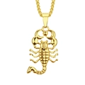Ciondolo scorpione placcato oro hip hop con collana a catena da uomo - Oro