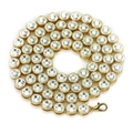 Collier tennis hip hop doré pour homme serti de cristaux de zircone clairs - Or avec zircon blanc