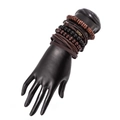 Set di 5 bracciali bohémien da uomo con perle in legno e cinturini in pelle intrecciata - Marrone (06945)