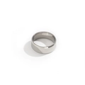Anello minimalista in acciaio al titanio argento con finitura lucida e bordo smussato - 17# Color Acciaio