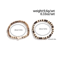 Men's mixed wood bead bracelet set with white cross pendant on 20cm elastic cord - Multicolor 05796