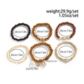 6pcs bohemian wood bead bracelet set with starfish and seashell charms for men - Mixed Color (06069)